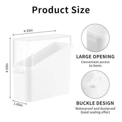 2-Pack Airtight Sliced Cheese Containers for Refrigerator, White Food Storage Holders with Clear Lids to Keep Cheese Fresh - Compact & Stackable