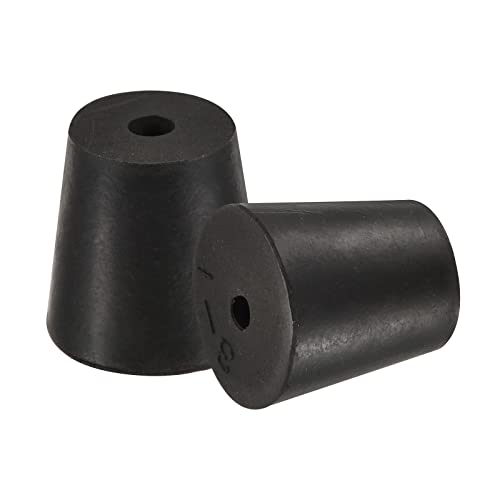MECCANIXITY Rubber Tapered Plug 18mm to 24mm with Hole Test Tubes Bungs Stopper Black for Lab Home 5 Pieces - size: 18mm - 24mm