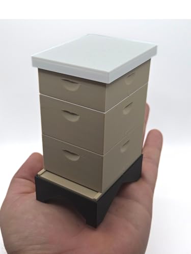 MZ Design Works 1:8 Scale Langstroth Beehive Model – Educational Honey Bee Hive with Removable Frames | Beekeeping Teaching Model & Classroom Demonstration Hive