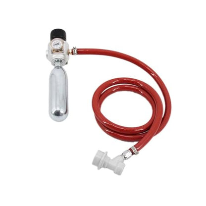 Adjustable CO2 Regulator with Ball Lock Single Knob and 1.2M Air Line for Kegging - Compatible with 5/8" Cartridge, 0-30psi