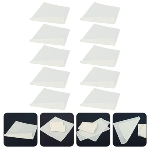 POPETPOP 10pcs Reusable Cotton Cheese Cloths for Straining and Cooking, 20x20 Inch Multipurpose Cheesecloth with Hemmed Edge, Washable and Sturdy Kitchen Supply for Butter, Fruit, and Nut