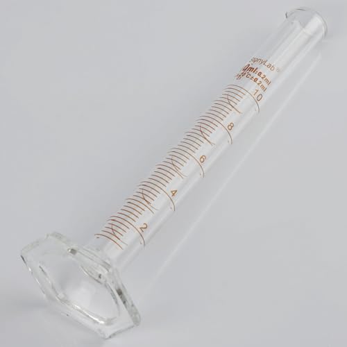 stonylab Graduated Cylinder, 2-Pack B Grade Borosilicate Glass Cylinder with Stable Hexagonal Base, 10 ml - size: 10 ml