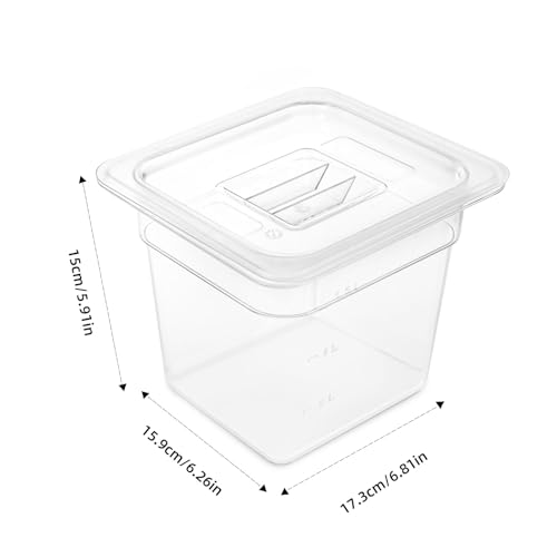 6 Pack 1/6 Size Food Pan with Lids,Stackable Freezer-Safe Meal Prep Containers for homes schools restaurants hotels -40°F to 212°F (1/6 size 6 inch deep, 2.22L/2.35QT) - size: 1/6 size 6 inch deep