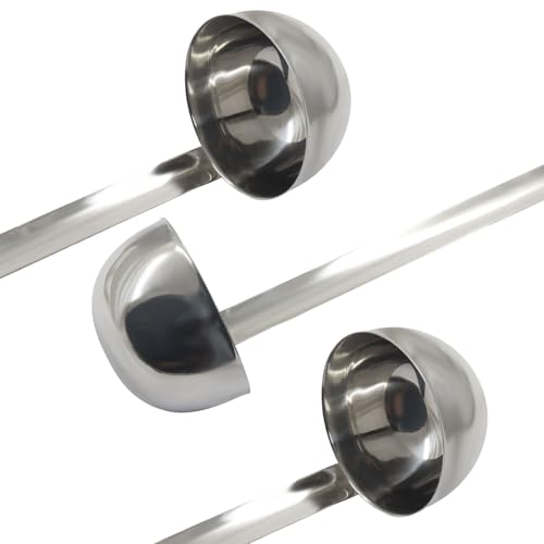 5 Oz Stainless Steel Ladle, 3 Pcs, 11.8" Long Handle Length | 3.43" Bowl Diameter, Sturdy Soup Ladle, For Stirring, Portioning and Serving, Soup and Stew, Restaurants and Home - size: 5 oz
