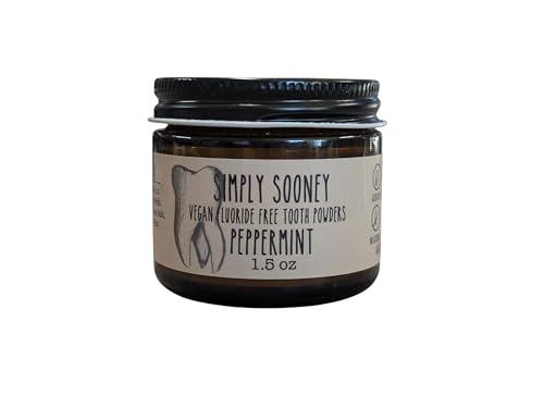 Remineralizing Vegan Fluoride Free Tooth Powder Peppermint Formula I Glass Jar I Stronger Teeth I Fresh Breath I with Xylitol