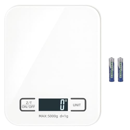 Digital Shipping Scale,Stainless Steel Panel, Accurate Portable Postal Scale for Packages, Small Business,Kitchen, Food, Handmade, Liquids, and Boutique (White Battery(5kg/1g)) - color: White Battery(5kg/1g)