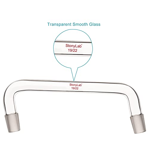 stonylab Glass Distilling Adapter, Borosilicate Glass 75 Degree and 105 Degree Bent Chemistry Adapter with 19/22 Standard Taper Inner Joints, 150 mm Length - size: 19/22 Joint