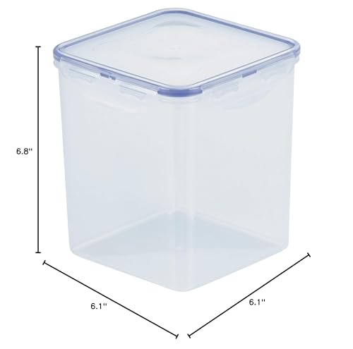 LOCK & LOCK Easy Essentials Plastic Food lids/Pantry Storage/Airtight containers, BPA Free, Square-11 Cup-for Sugar, Clear (Pack of 2) - size: Square - 88 Ounce (Pack of 2), style: 11 Cup