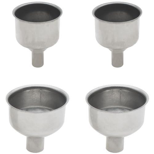 4PCS Small Funnels 2 Different Sizes Stainless Steel Mini Funnel for Kitchen Use Filling Bottles