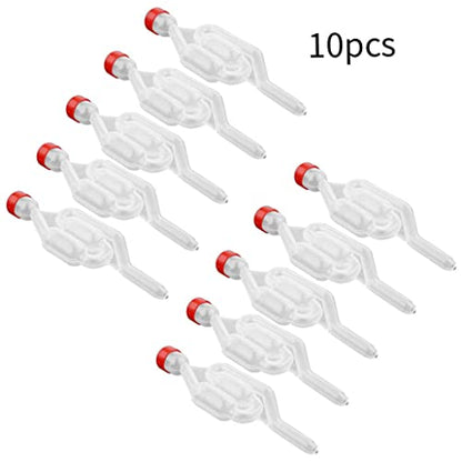 Wine Fermentation Airlock Kit Stopper Exhaust Valve High Transparent S Shape for Brew Beer Wine Making 10PCS Red Home Kitchen Tools