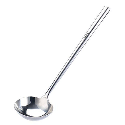 Tenta Kitchen Professional Large Stainless Steel Serving Ladle Spoon - Gravy Ladle Soup Spoon For School Canteen,Hotel Kitchen,Restaurant (3.86"x17") - size: 17"Ladle