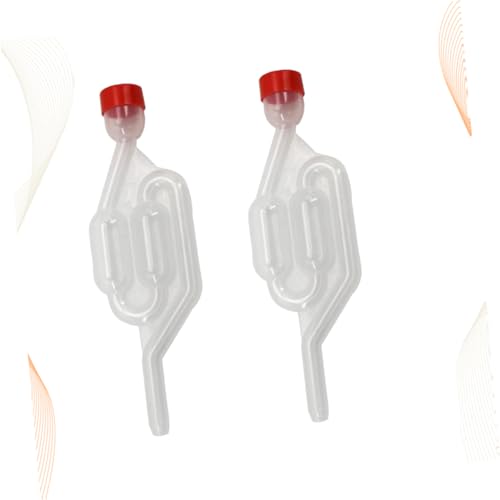 Wine Exhaust Valve One-Way Exhaust Water Seal Air Lock for Wine Making Home Brewing Beer Cider Transparent Fermentation Airlock with Lid 2 Pack 6.69 X 1.96 X 0.59 in