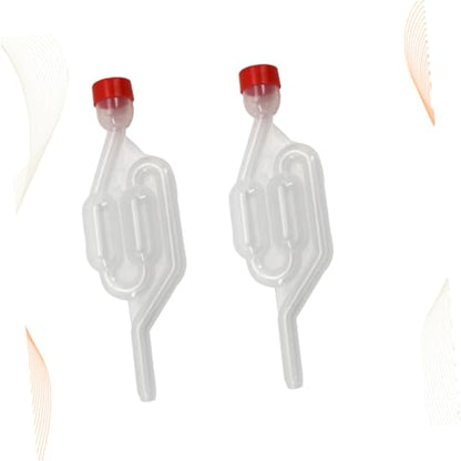 Wine Exhaust Valve One-Way Exhaust Water Seal Air Lock for Wine Making Home Brewing Beer Cider Transparent Fermentation Airlock with Lid 2 Pack 6.69 X 1.96 X 0.59 in