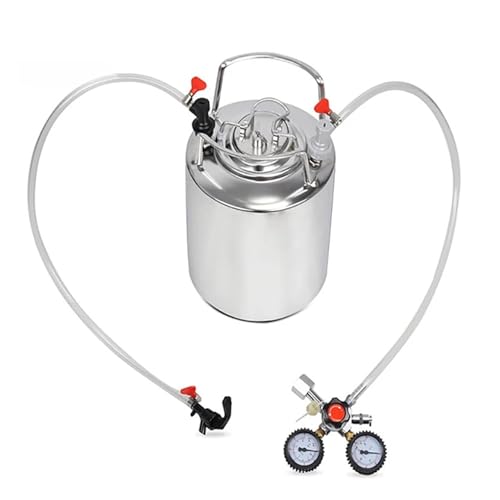 2.5 gallon 10L Cornelius style stainless steel Beer Keg & Faucet Tubing Kit & Co2 Regulator Dual Gauge