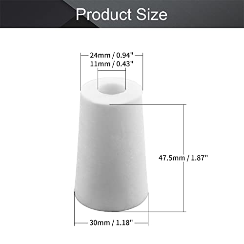 Othmro 2Pcs Drilled Rubber Stopper with Airlock, White Drilled Bungs Stopper with 1.18" Hole for Fermentation Use, Homebrewing Beer Kombucha Airlock Stopper