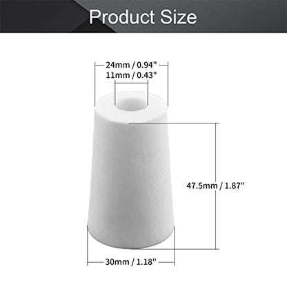 Othmro 2Pcs Drilled Rubber Stopper with Airlock, White Drilled Bungs Stopper with 1.18" Hole for Fermentation Use, Homebrewing Beer Kombucha Airlock Stopper