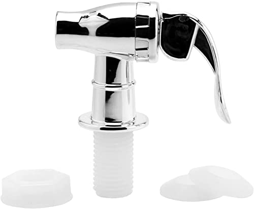 Cornucopia Brands Push Style Spigots for Beverage Dispenser Carafes (2-Pack), Replacement Lever Pour Spouts, Chrome Design Lock Open Style