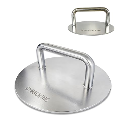 Smash Burger Press,7 Inch Stainless Steel Hamburger Press,2.5mm Thick Non-Stick Smooth Smasher,Round Grill Weight Press, Griddle Press Kitchen Stuff,For Cooking Beef Bacon Steak - size: 7' Round
