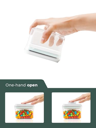 0.6 Qt Airtight Snack Containers, 3 Pack Small Pop Top Pantry Jars | BPA-Free Clear Stackable Canisters for Candy, Nuts, Coffee Beans, Brown Sugar, Tea Bags, Baking Supplies and Small Dry Foods - color: 0.6Qt x 3