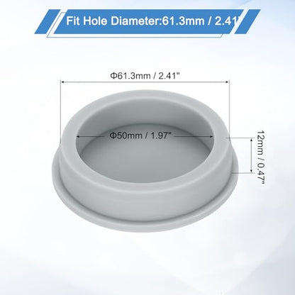 uxcell Silicone Rubber Plug, High Temp Round Hole Plug Waterproof Rubber Stopper Pipe End Caps Fit 61.3mm/2.41" for Bathtub Bottle Sealing, Grey - size: 61.3mm/2.41"