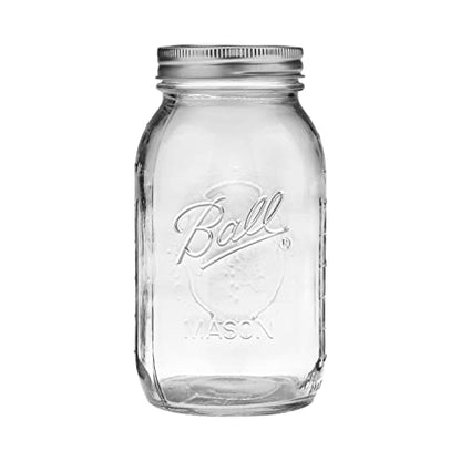 Ball Regular Mouth Quart (32 oz) Mason Jars with Lids and Bands - size: 8 Pack, style: Regular Mouth