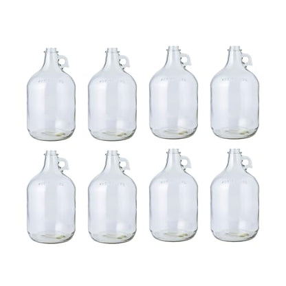 Fastrack 8-Pack 1 Gallon Glass Jug (128 oz) WITHOUT CAPS – Multipurpose 1 Gallon Jug, & Detergent Dispenser for Laundry, Glass jug for Liquids, Water & Juice