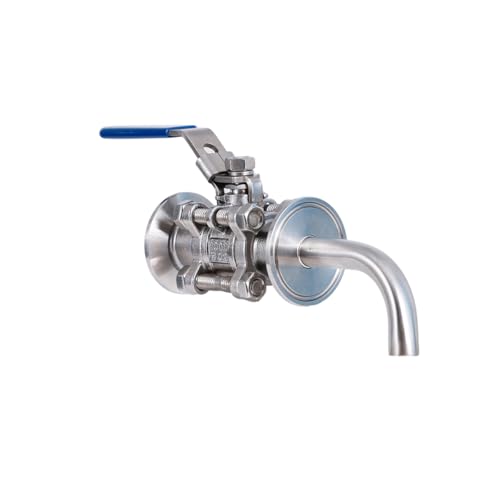 1.5 Inch Tri Clamp Ball Valve & Racking Arm Pick-up Tube Stainless Steel 304 Homebrew Boil Kettle Conical Fermenter Parts