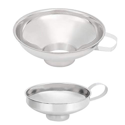 2 Pack Stainless Steel Wide Mouth Canning Funnel for Kitchen Filling and Transfer, Large Bore Funnel