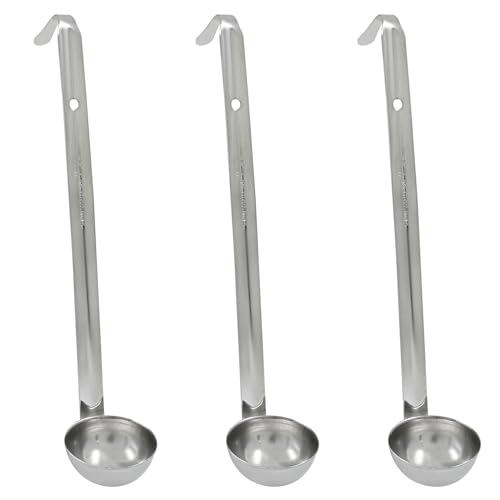 Piutouyar 3 Pcs 1 oz Soup Ladle Set, Stainless Steel Ladle with Long Hooked Handles Kitchen Cooking Serving Ladle Accessories for Cooking Soup Sauce Stews - size: 1 oz