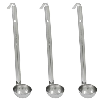 Piutouyar 3 Pcs 1 oz Soup Ladle Set, Stainless Steel Ladle with Long Hooked Handles Kitchen Cooking Serving Ladle Accessories for Cooking Soup Sauce Stews - size: 1 oz