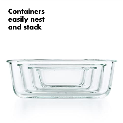 OXO Good Grips 1.6 Cup Smart Seal Leakproof Glass Rectangle Airtight Food Storage Container - size: 1.6 Cup, style: Glass