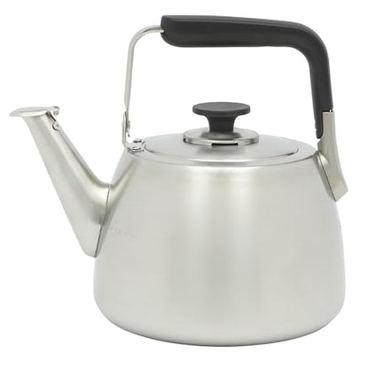 Sur La Table Kitchen Essentials 1.9-Quart Heavy Gauge Brushed Stainless Steel Whistling Tea Kettle – Durable Stovetop Kettle - color: Brushed Stainless, size: 1.9 Quarts