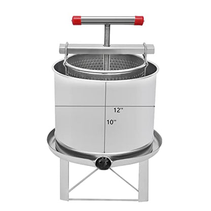 Fruit Wine Press 3.3 Gallon Manual Grape Presser for Wine Juice Making DIY Large Fruit Honey Presser Apple Cider Grape Juice Press Extractor - color: 3.3 Gallon