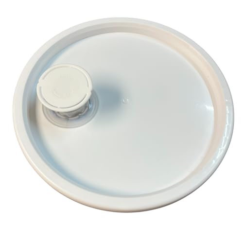 5 Gallon White Bucket with Pour Spout Lid - 90 Mil Food Grade Plastic Pail, BPA Free, Airtight Seal, Rubber Seal for Storage (1)