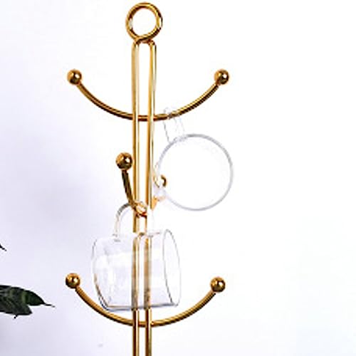 Luxshiny Gold Mug Tree Hanging Cup Holder Tree Shape Draining Cup Shelf for Coffee Mugs Cups and Bottles Air Drying Rack for Kitchen Organization 13.38 X 6.29 X 6.29 in