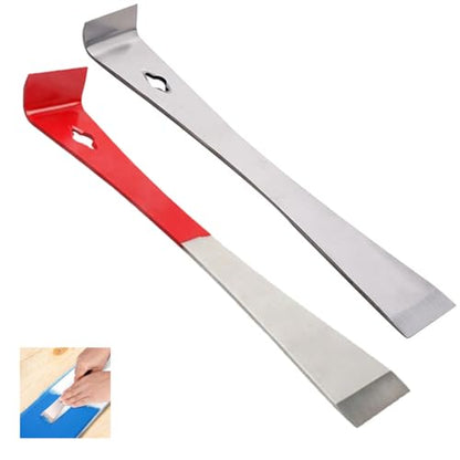 2 Pack Flat Pry Bar Crowbar Hive Scraper Tools Stainless Steel Bee Hive Hand Tool Prybar Utility Claw Bar for Prying Lifting Scraping Pulling Woodworking Beehives Beekeepers Painters Remolding