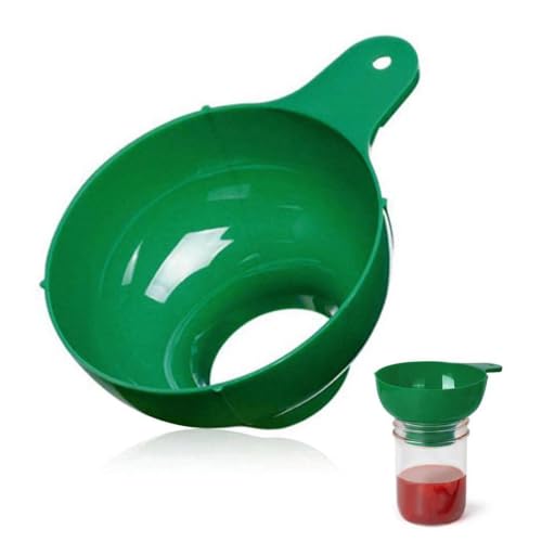 Wide Mouth Plastic Funnel, Canning Funnel for Filling Mason Jars, Cooking Accessories for Transfer Liquid Dry Ingredients Oil Coffee Beans Spice Blends Coffee Beans, for Filling Bottles Bags (Green) - color: Green