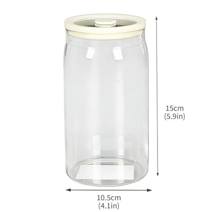 Pickle Jar, 2 Pack 1200ml/40.6 oz Kimchi Container, Airtight Clear Fermentation Canister, Wide Mouth Refrigerator Storage with Silicone Ring & Exhaust Valve for Radish, Onion, Sauerkraut
