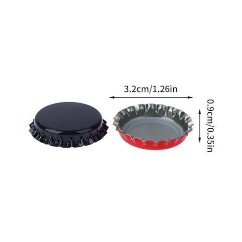 100Pcs Caps Homebrew Beer Caps Craft Beer Bottling Caps Oxygen Absorbing Seal Crown Caps for DIY Home Brewing Beer Tool(Black) - color: Black