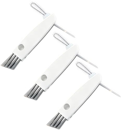 3 in 1 Cup Lid Cleaning Brush, 3 Pack 180° Rotating Water Bottle Lid Cleaner with Dual Brushes & Seal Ring Remover for Tumbler Lids, Straw Openings, Travel Mugs and Sippy Cups