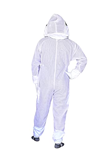 3 Layer Bee Suit With Fencing Veil And One Pair Gloves Ventilated Sting Proof Beekeeping Suit For Beekeepers - color: White, size: 3X-Large