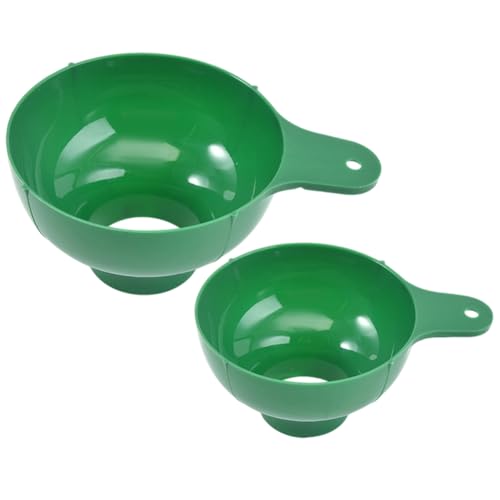 2Pcs 2 Sizes Wide Mouth Plastic Funnel Canning Funnels for Filling Mason Jars Cooking for Kitchen Filling Bottles Transferring Liquid Dry Ingredients Oil Coffee Beans Spice Blends (Green) - color: Green-2pcs