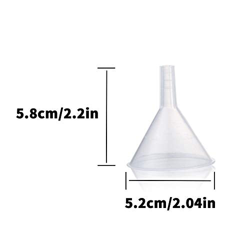 Plastic Funnel Set, 3 Pcs Lab PP Funnels, 100mm x 2, 75mm x 2, 50mm x 2 (Pack of 3)