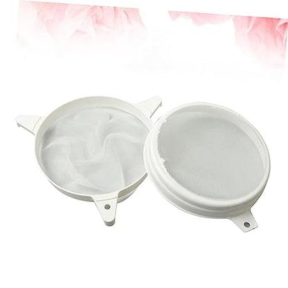 1PC Plastic Double Sieve Honey Filter Strainer Resistant Nylon Mesh Beekeeping Tool for Filtering Impurities Honey Practical Device for Beekeepers White