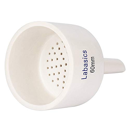 Labasics Porcelain Buchner Funnel 60 mm, Porcelain Buchner Filter Funnel OD 6 cm ID 5.7 cm for Laboratory - size: 60 mm