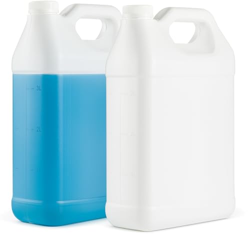 kitchentoolz Empty Gallon Jugs with Caps - Plastic F-Style HDPE Container with Secure Seal Lid - Liquid Storage, Water Transport Reusable Bottle - Pack of 2 - size: Pack of 2 Bottles
