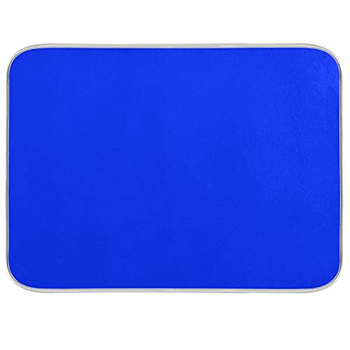 Dish Drying Mat for Kitchen Counter Absorbent Microfiber Dry Dishes Mats Drainer Counter Mat Bright Blue Drying Dish Pad 16 x 18 Inch for Countertops Decor - color: Bright Blue, size: 16 X 18 in