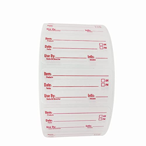 2x1 Dissolvable Food Labels, 250 Label Stickers, Bottle Labels for Storage Bins, Sticker Labels for Food containers, (250, Red) - color: Red, size: 250