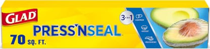 Glad Press'N Seal Food Plastic Wrap,70 Square Foot Roll (Package May Vary),(Pack of 12) - size: 70 Sq Ft (Pack of 12)