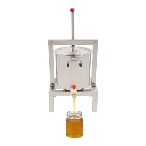 10L/2.6Gal Stainless Steel Fruit Wine Press,Large Fruit Honey Presser and Cider Manual Juice Maker,T-shape Apple Press extractor for Wine and Juice Making Cider Press